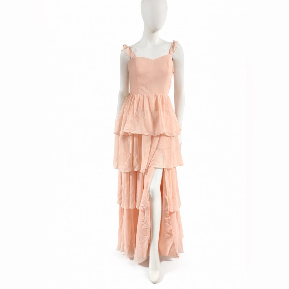 Stunning Peach Layered Dress Small
